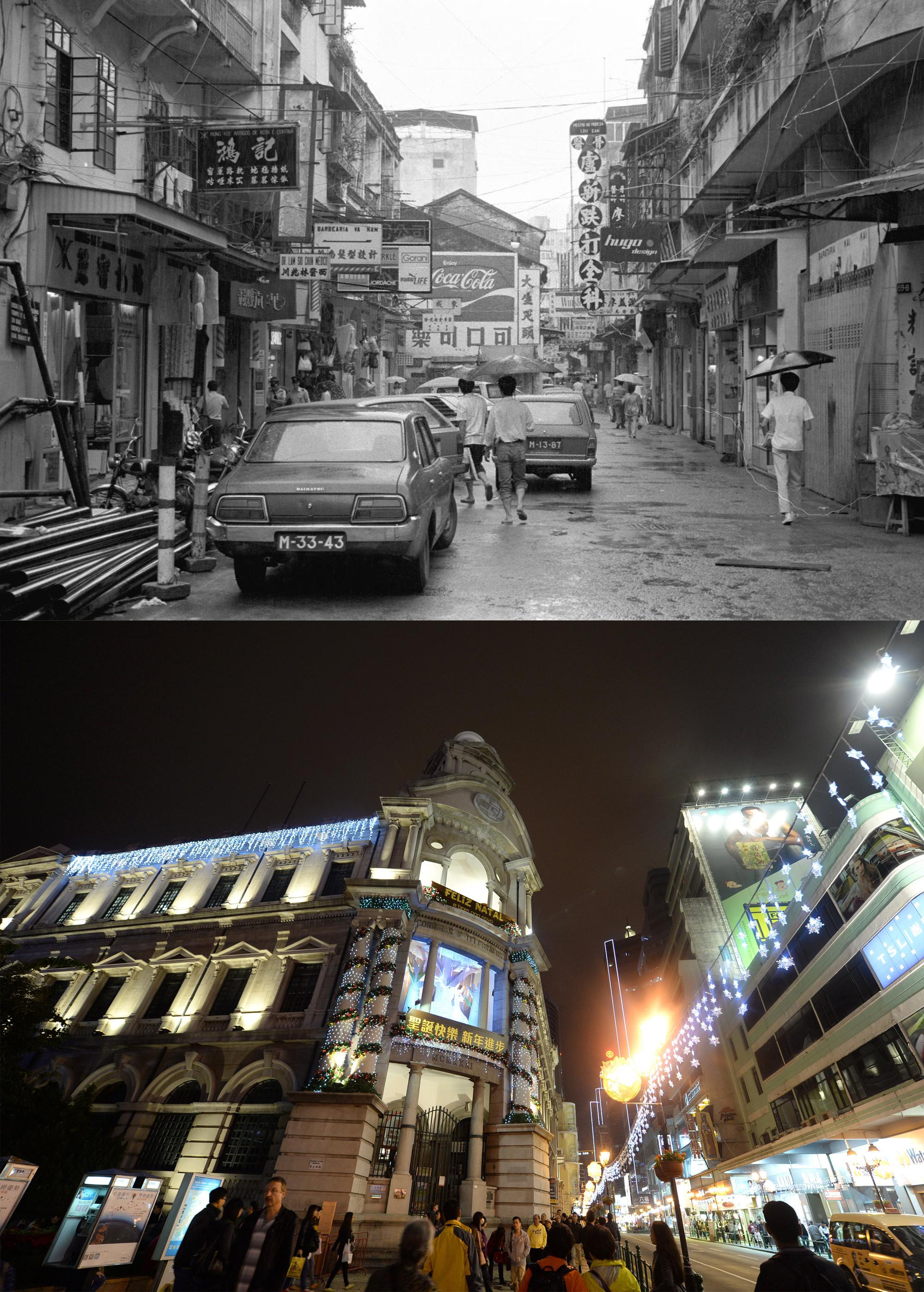 澳门60年代老照片对比分析，时光流转下的城市变迁
